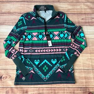 NWT Greyson Golf Pullover Sequoia Ghostwolf Print 1/4 Zip‎ Pullover Men’s Small